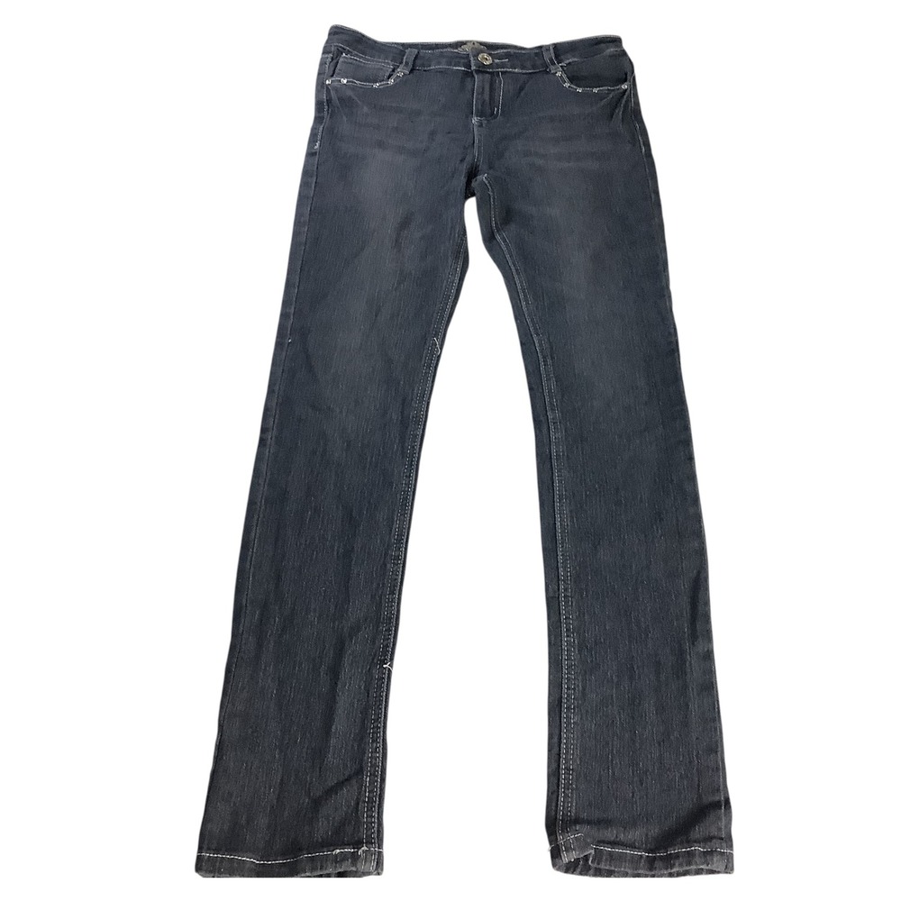Almost Famous Jeans Girls 14 Black Straight Leg Rhinestone Y2K Aesthetic